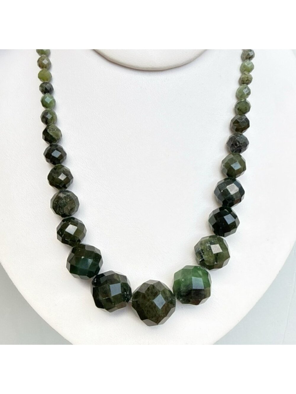 Jay King Necklace Green Chrome Diopside Sterling Silver 925 Graduated Beaded DTR